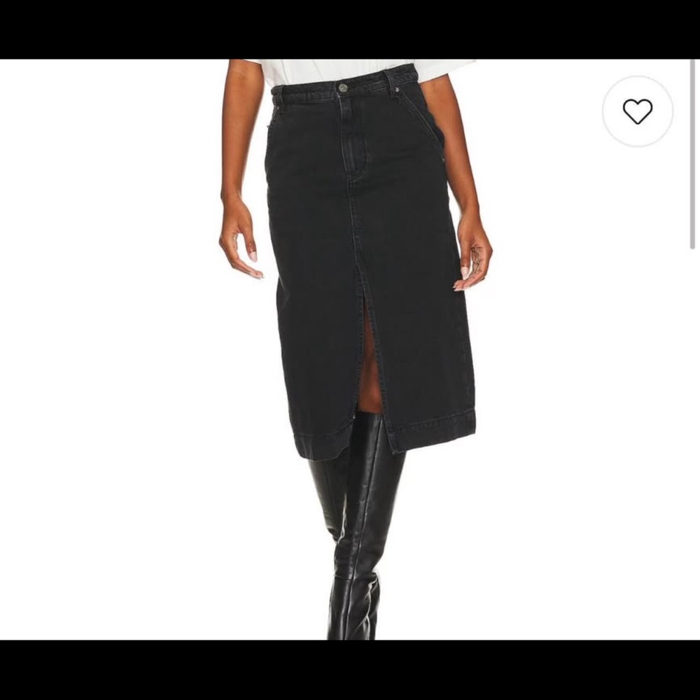 Classic Black Denim Skirt